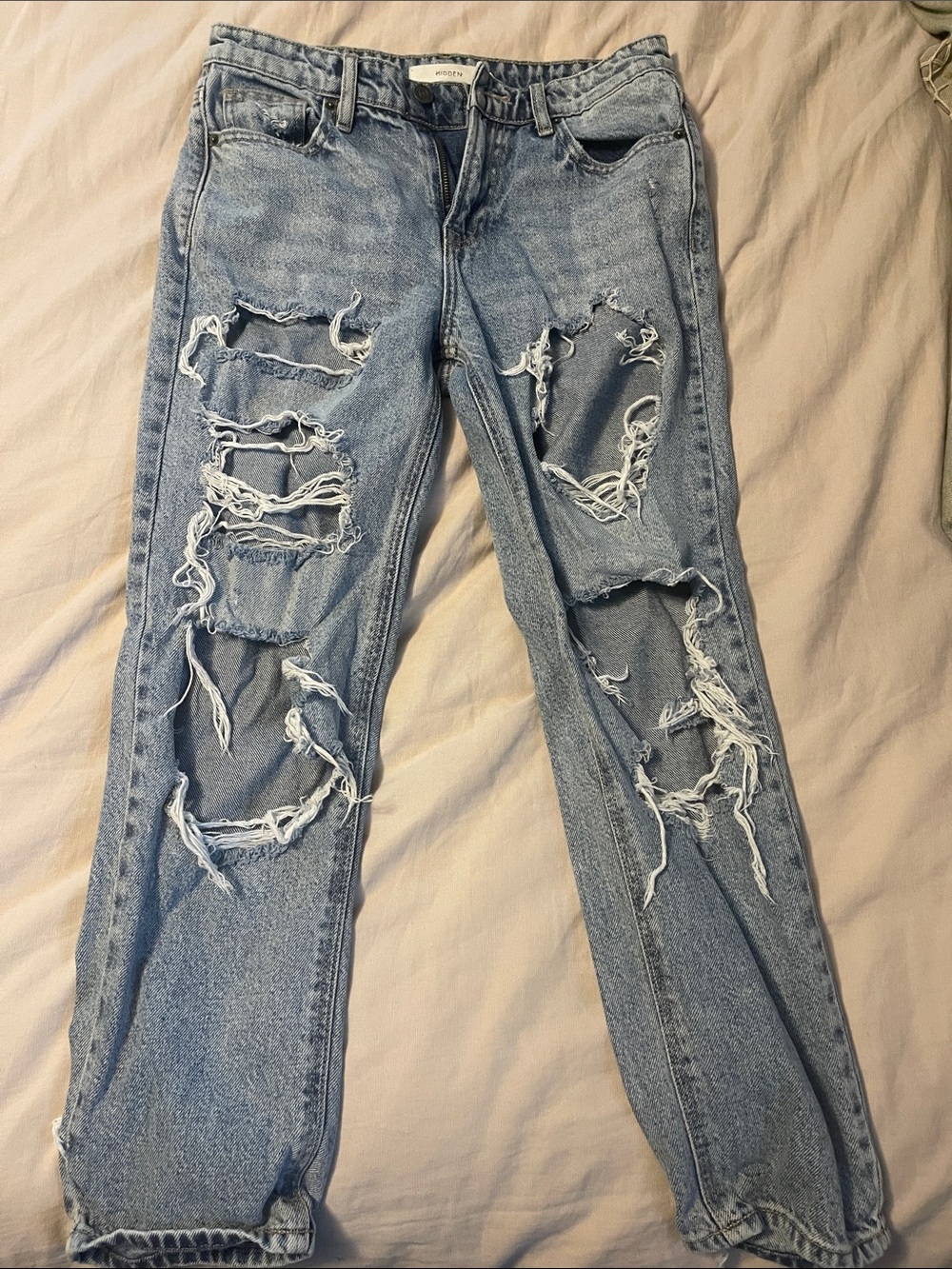 Relaxed Light Blue Distressed Women's Jeans
